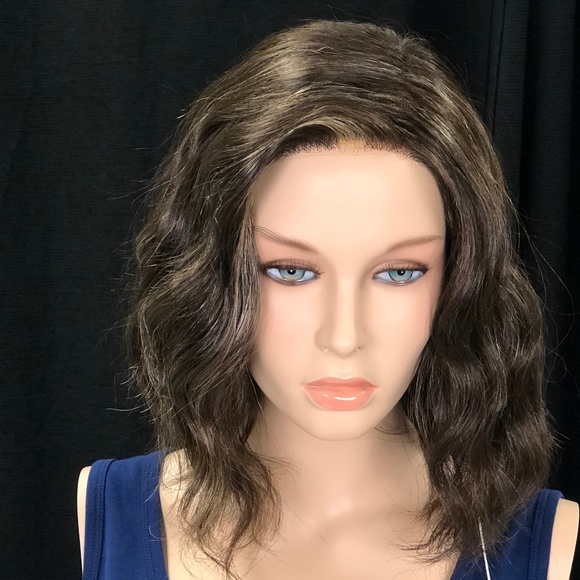 Dark Red Brown with Gold Wavy Bob Lace Front Wig - Picture 1 of 8